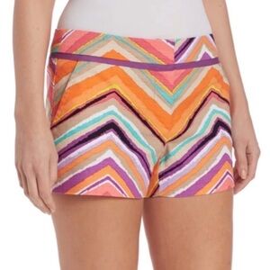 NWT Trina Turk Corbin 2 Colorful Chevron Preppy Cotton Stretch Summer Shorts 12